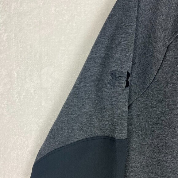 Under Armour Sweater Mens Large Gray Black Lightweight Pullover Sweatshirt - Picture 4 of 10